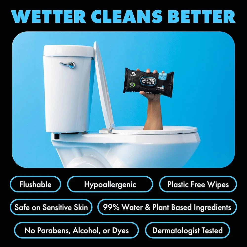 DUDE Wipes Unscented Flushable Wipes