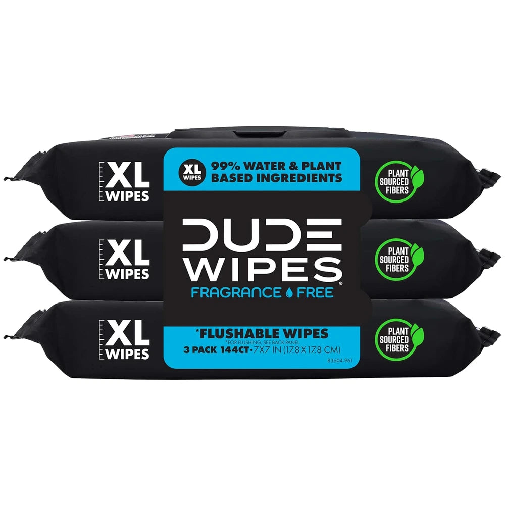 DUDE Wipes Unscented Flushable Wipes